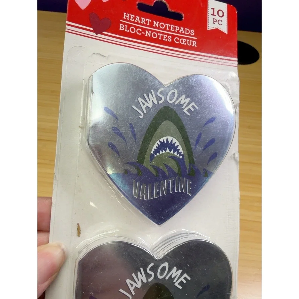 Jawsome Valentine Shark Heart Notepads 10 Pc Set New Open Package
